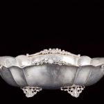 Antique Italy silver huge serving vase on legs