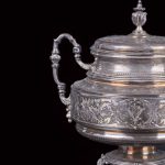 (English) Antique Italy silver sugar bowl with lid