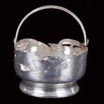 Antique Russian Modern style silver candy bowl