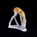 (English) Soviet Riga porcelain deer figure