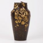 Antique Japanese bronze vase