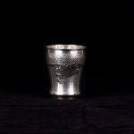 (English) Antique French silver engraved glass