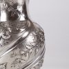 Antique French silver small vase with flower engraved motives. "L. Lapar ", Paris.