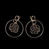 Chanel Timeless Camellia hoop earrings, gold 750