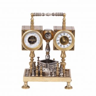 Tiffany desk chess and gambling compendium clock
