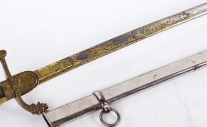 Fine Quality Imperial German Blue, Gilt and Damascus Presentation Sword