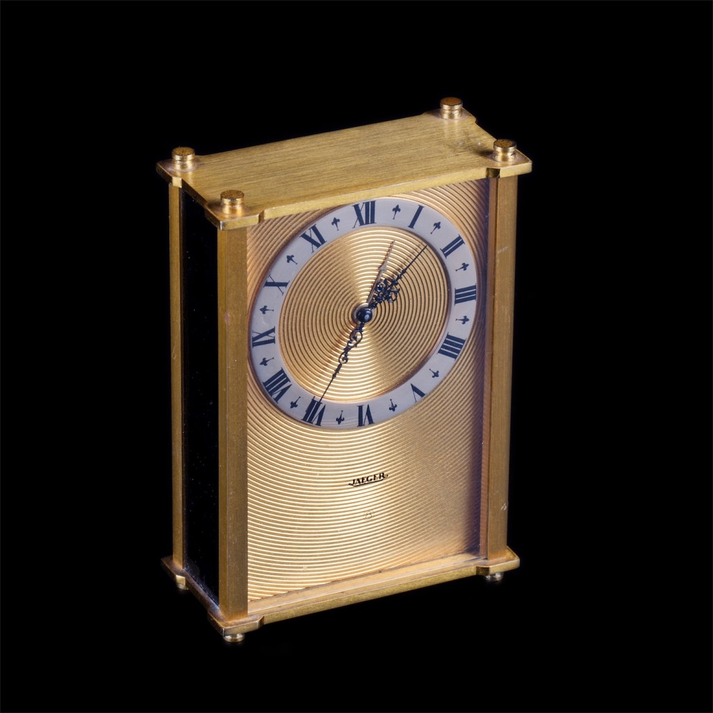 Vintage Swiss Jaeger Le Coultre Desk Clock With Melody Alarm