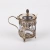 Antique mustard pot with a bone spoon by Antoine Eysen