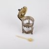 Antique mustard pot with a bone spoon by Antoine Eysen - Image 4
