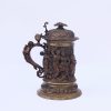 Sculptural Bronze Cup with Feast Scenes