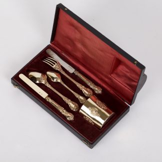 Gilded 6 Piece French Silver Serving Set “Egoist”