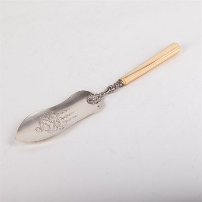 French silver cake server