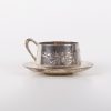 French silver plated tea cup & saucer