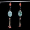 (English) Gold earrings with jade stone in a box - 图片 5
