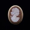 Vintage antique gold 375 cameo elegant brooch