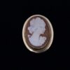 Vintage antique gold 375 cameo elegant brooch - Image 2