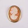 Vintage antique gold 375 cameo elegant brooch - Image 4