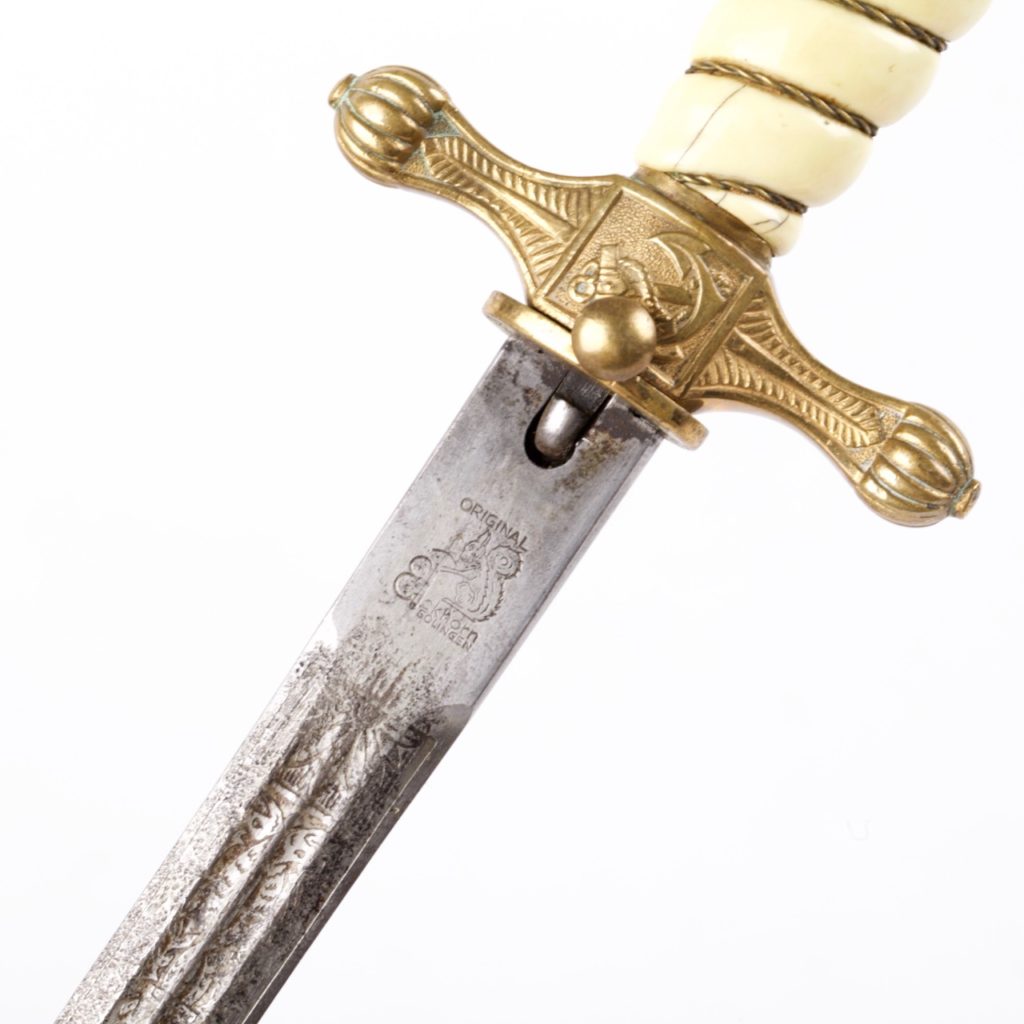 German Ww2 Navy Officer Dagger With Engraved Blade By Carl Eickhorn