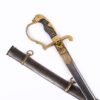 German Bavarian damascus sword with rare cutted guard and wide blade
