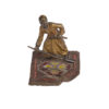 (English) Small miniature bronze figure of islamic warrior
