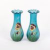 Blue glass vases