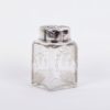 (English) Antique glass and silver tea caddy