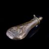 (English) Antique hunter copper pistol gun powder bottle flask