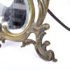 Vintage Ornate Rococo Style oval brass  table mirror on stand.  - Image 3