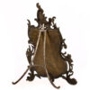 Vintage Ornate Rococo Style oval brass  table mirror on stand.  - Image 4