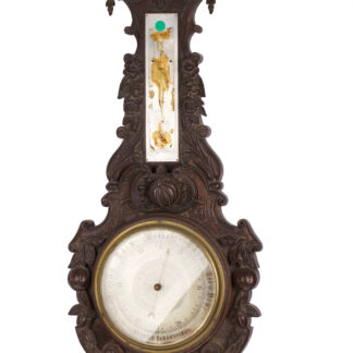 Huge vintage wooden ornate barometer