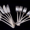 Antique set of 12 forks and knives for serving the fish - Image 2