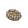 A Russian silver-gilt, cloisonne enamel and cabochons box. P. Ovchinnikov