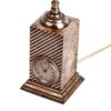 Table lamp with clock, around 1920 Profiled stand, square body above - Image 7