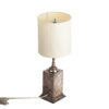 Table lamp with clock, around 1920 Profiled stand, square body above - Image 4