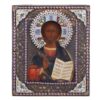 A Russian wood and tempera Icon of Christ Pantokrator