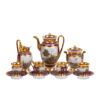 An interesting Russian porcelain and painting coffee set with a views of Feodosia