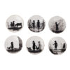 A set of six porcelain plates with a peasant children depiction by Elizabeth Bem