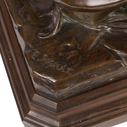 A Huge bronze St. George slaying the dragon signed by the artist “Emile Picault” Late 19th.