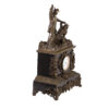 Antique large mantel clock made of bronze and black marble depicting a battle between a crusader and a Turk or Moor.
