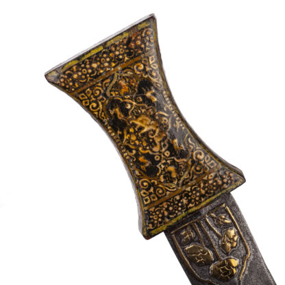 Qadjar Khanjar a Persian khanjar, with painted wooden handle and curved blade
