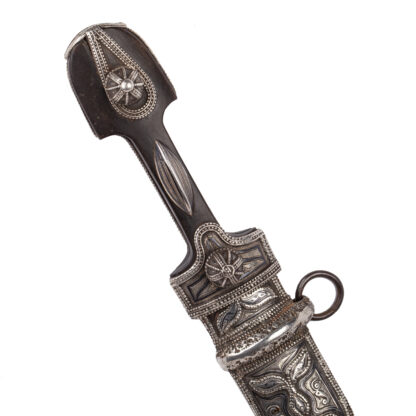 A Nice Caucasian Antique Silver Kindjal with niello decoration