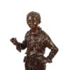 An antique bronze sculpture with double patina "Dreaming young man with a cigarette" Charles ANFRIE (1833-1905)