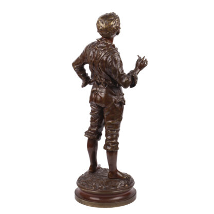 An antique bronze sculpture with double patina "Dreaming young man with a cigarette" Charles ANFRIE (1833-1905)