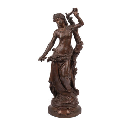An antique bronze sculpture with brown patina "The Spring" by A GAUDEL