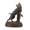 An antique bronze sculpture "Beware of the dog". Signed PROSPER LECOURTIER (1855 - 1924) and dated 1879.
