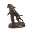 An antique bronze sculpture "Beware of the dog". Signed PROSPER LECOURTIER (1855 - 1924) and dated 1879.