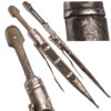 A Georgian Kindjal in Silver Scabbard. The blade is decorated with floral ornaments and engraved with the name of the master: Did Asha?