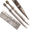 A Georgian Kindjal in Silver Scabbard. The blade is decorated with floral ornaments and engraved with the name of the master: Did Asha?