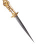 A nice small 19th century detailed romantic dagger Very detailed and gilded bronze dagger.