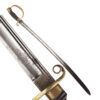 Model 1881/1909 Imperial Russian Dragoon Officer Sword.  Brass, leather scabbard. The sword has the monogram of Emperor Nicholas II and double headed eagle. The Nikolas II momgram was removed from the handle, so it means that it was used at the Provisional goverment time.